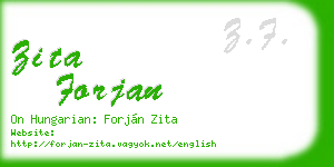 zita forjan business card
